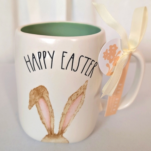 Rae Dunn Happy Easter Bunny Ears Coffee Tea Cup Mug by Magenta NWT - Picture 1 of 3